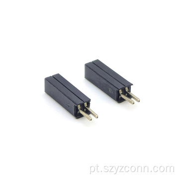 Conector de cabeçalho fêmea com passo de 1,27 mm reto 2P
